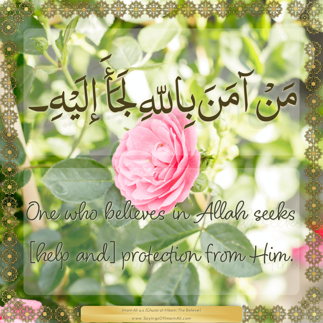 One who believes in Allah seeks [help and] protection from Him.